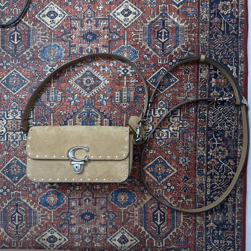 100% Suede Coach Studio 20 Bag with Rivets